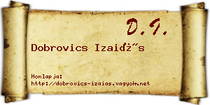Dobrovics Izaiás névjegykártya